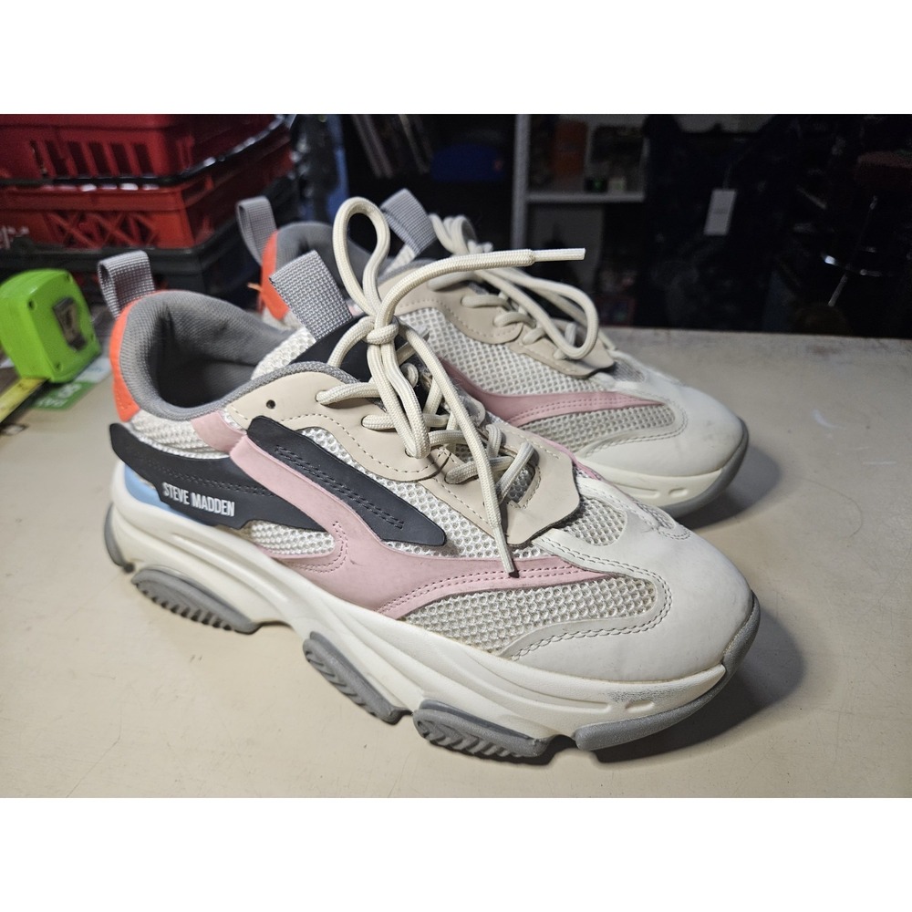 Steve Madden Womens Possession Fashion Platform Sneaker Multicolor Size 10??